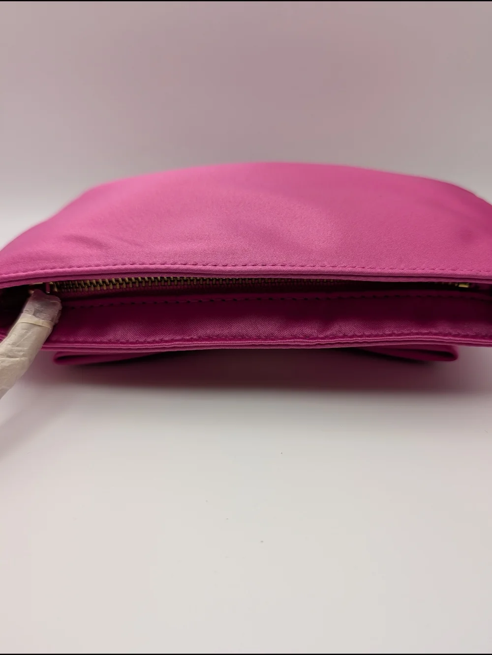 kate spade Vibrant Pink Satin Elegant Bow Clutch 7.5